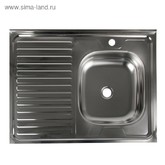 Мойка металлическая ПРАВАЯ 80 см с сифоном