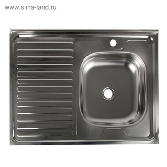 Мойка металлическая ПРАВАЯ 80 см с сифоном