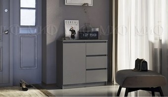 Челси комод 800 3 ящика 1 дверь графит Миф
