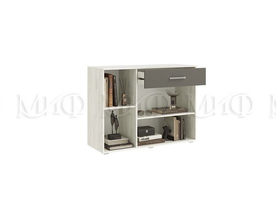 Фиеста NEW комод 1 ящ. 3 двери (1200) графит/дуб крафт белый Миф